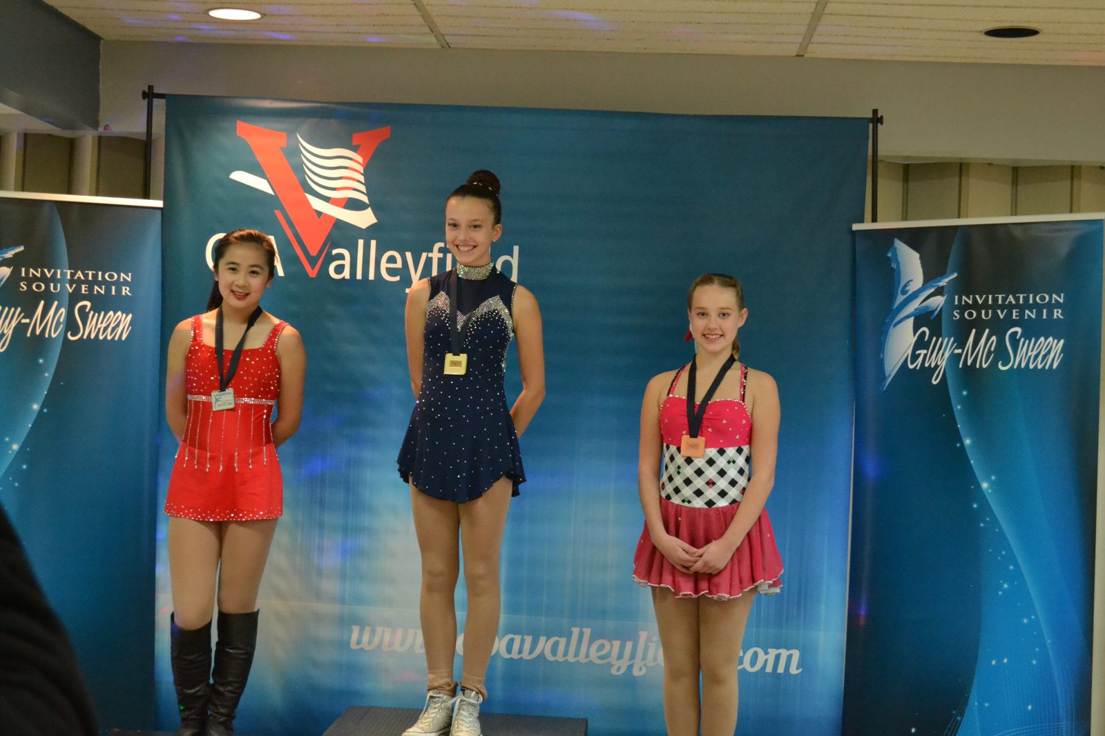 Patineuses du club sur le podium
